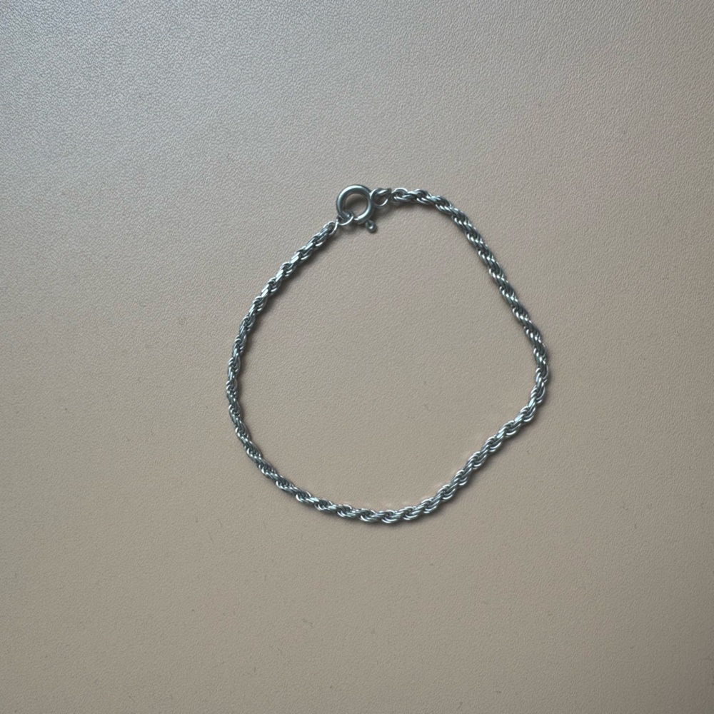 Astrid & Miyu silver rope chain bracelet